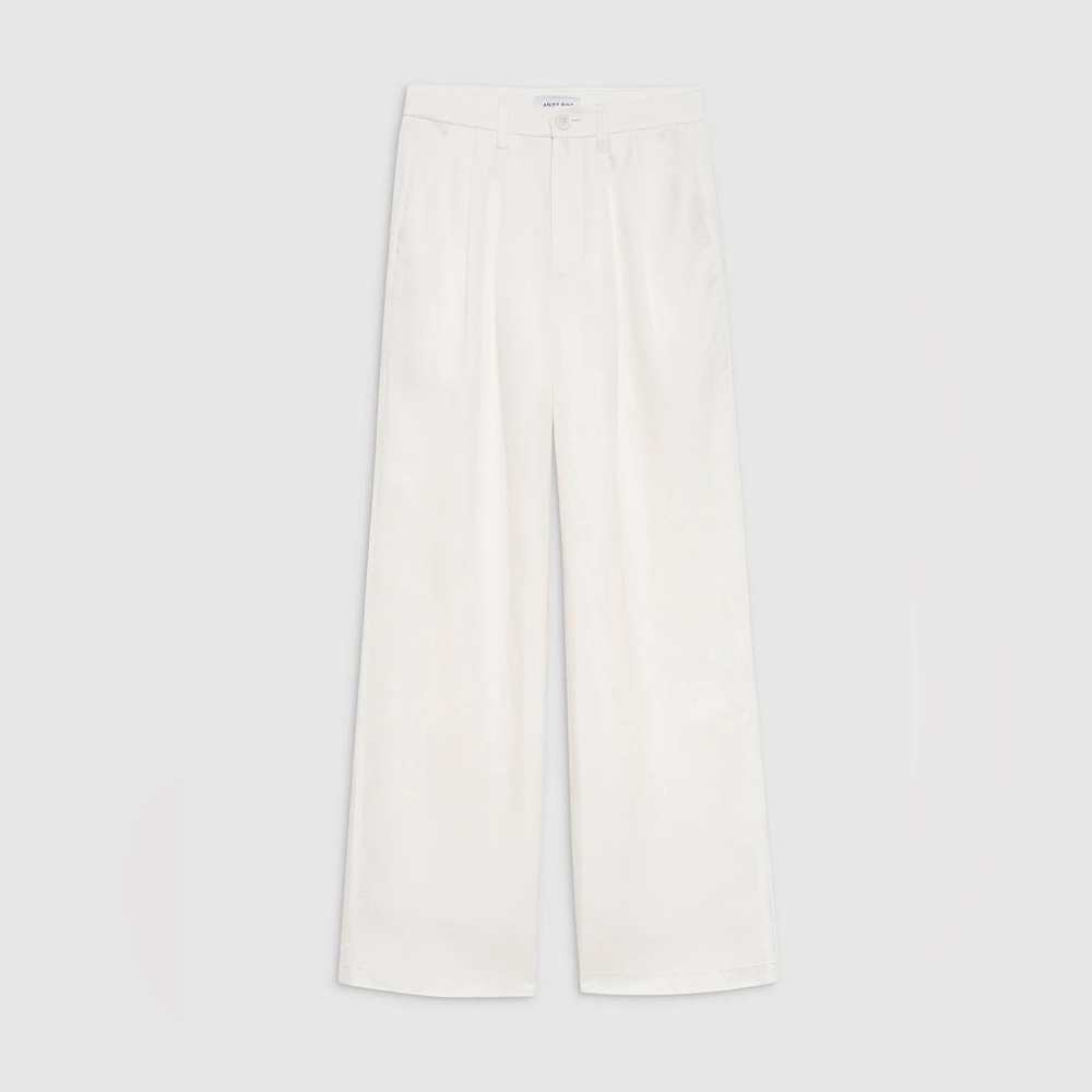 ANINE BING | Carrie Linen Blend White Trouser, Size 0P (31) - Picture 3 of 4